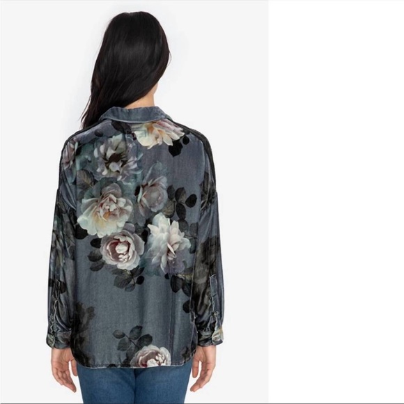 Johnny Was Drop Shoulder Velvet Shirt - Picture 3 of 5